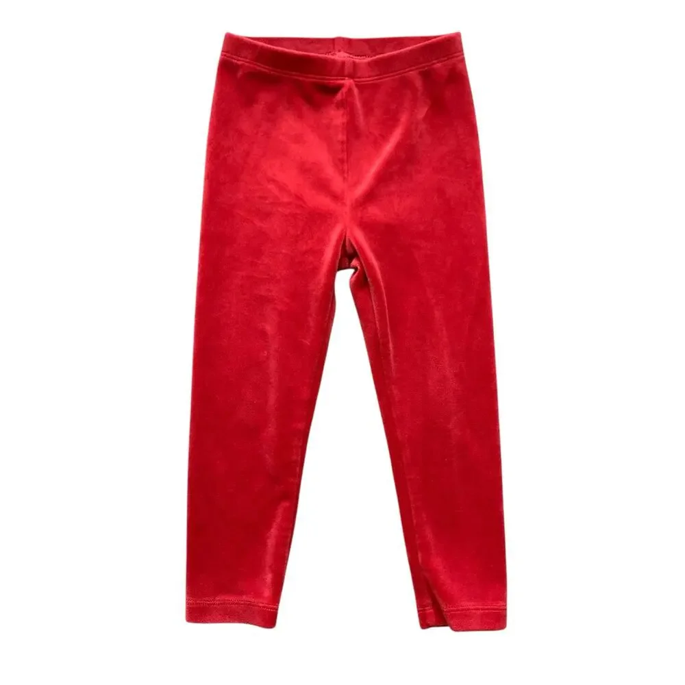 Tea Collection Red Velour Leggings
